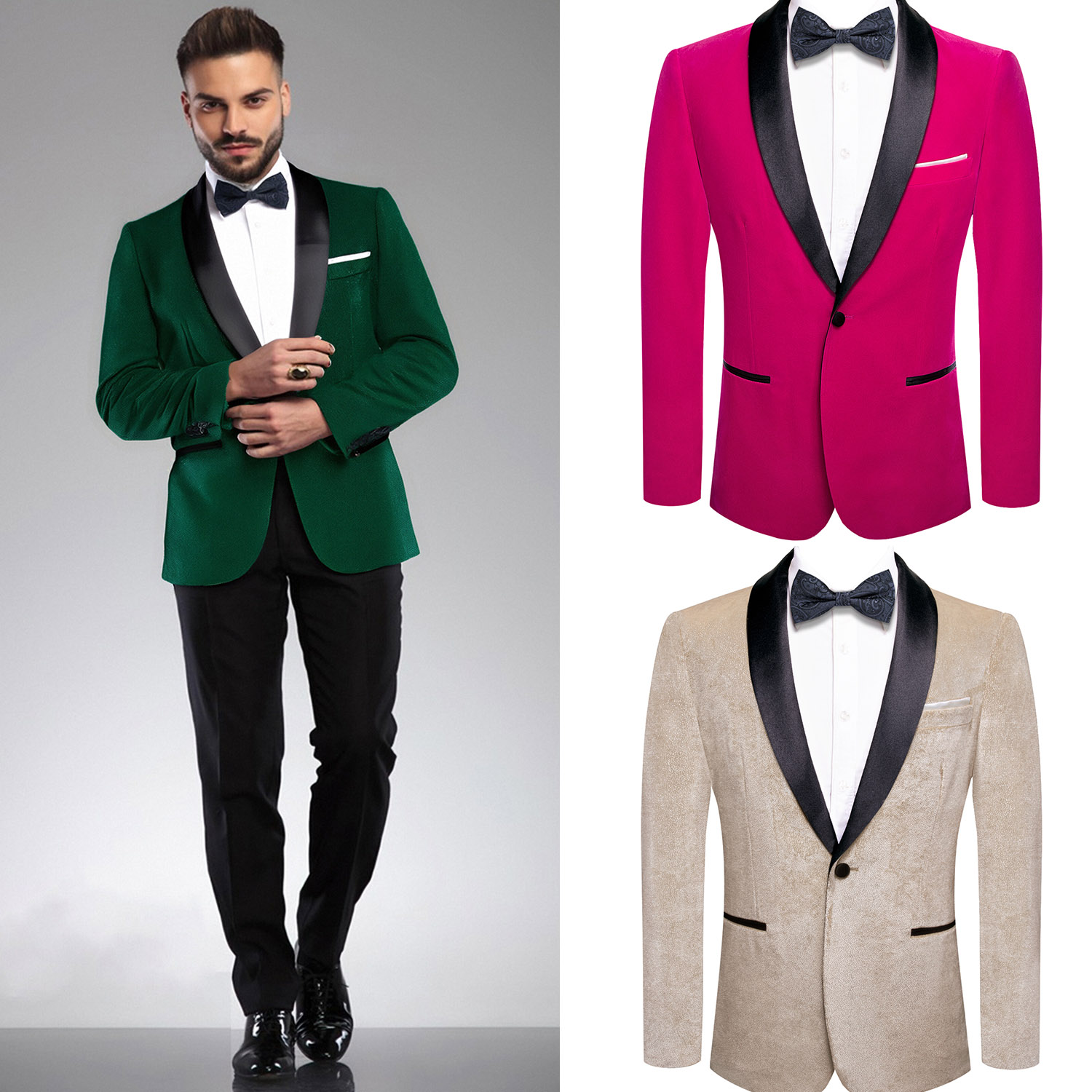 Men Formal Wear Without Suit - Blazer Masculino Elegante de Peito Único