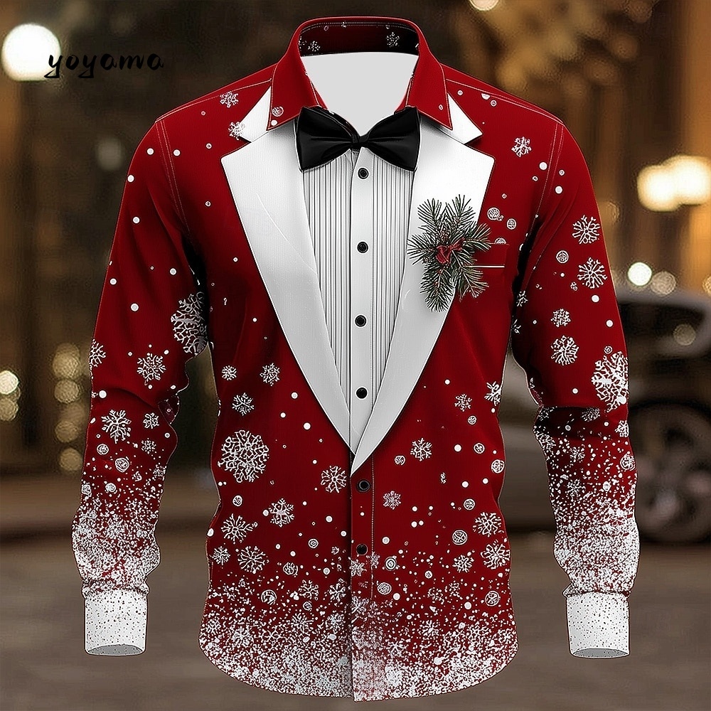 Men'S Holiday Formal Wear - 2025 masculino natal floco de neve