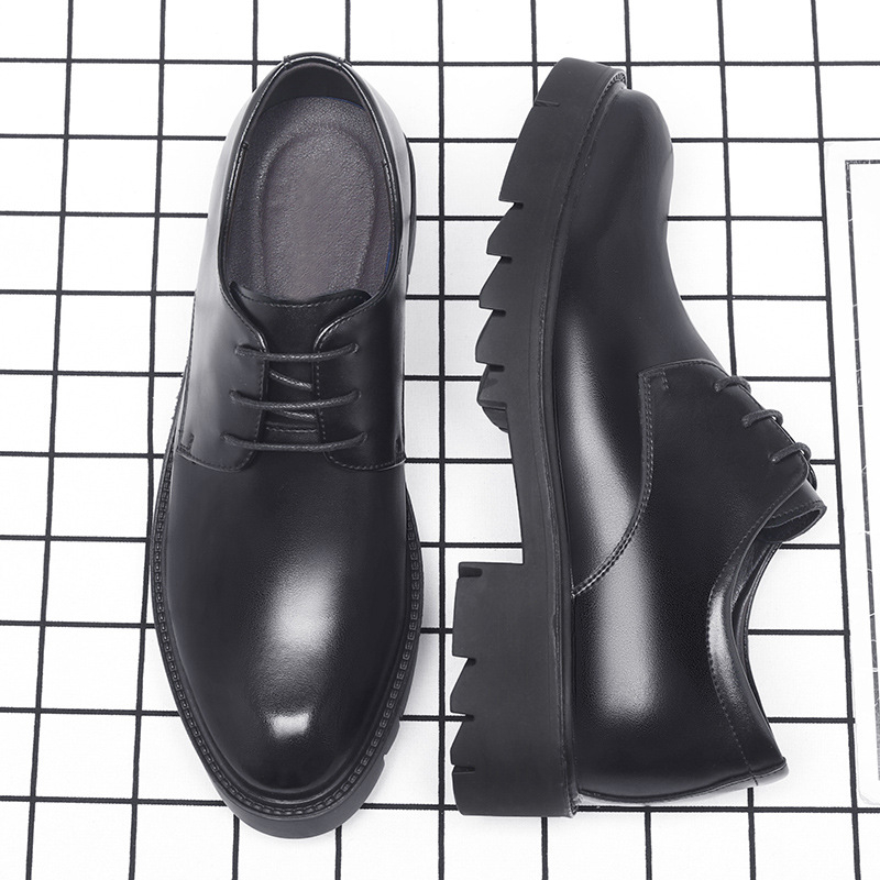 Men'S Formal Wear - Sapatos sociais masculinos de couro preto