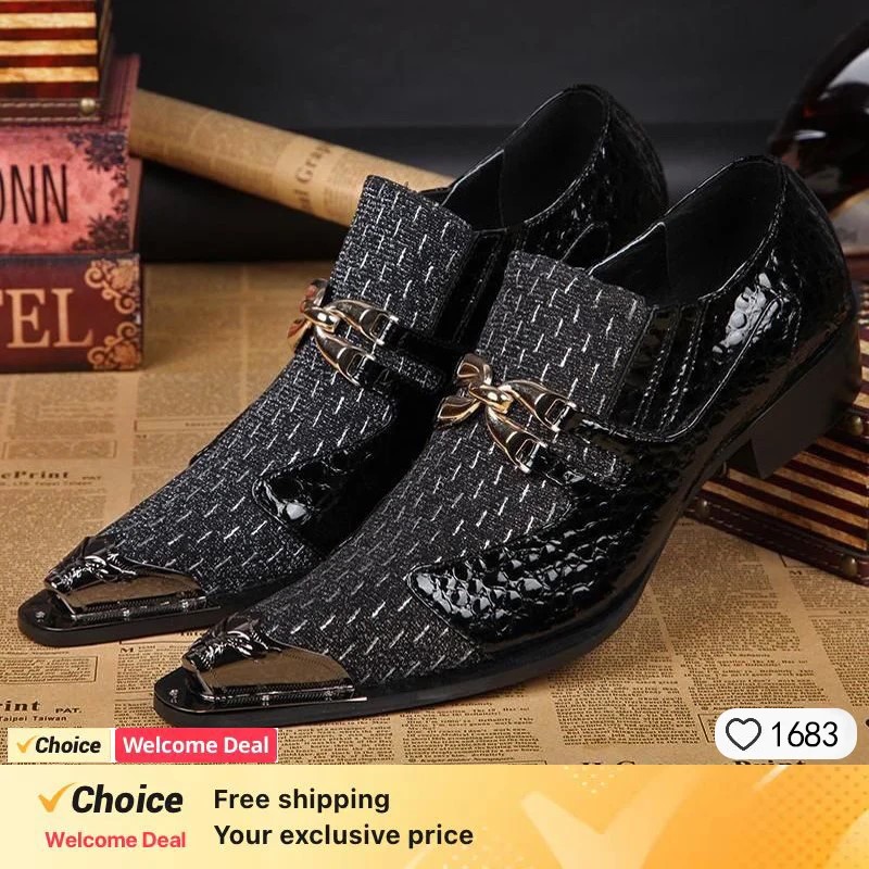 Men'S Formal Wear - Sapatos de Couro Masculinos com Detalhes