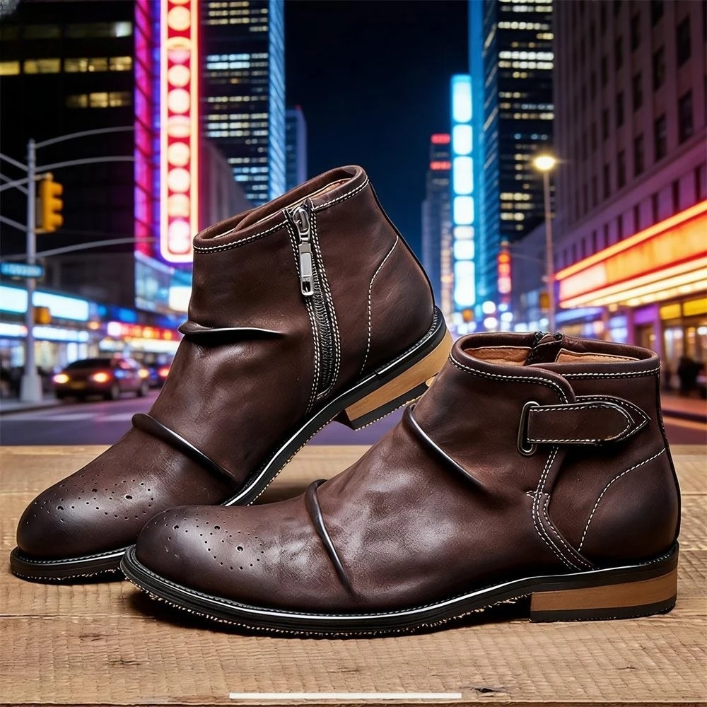 Botas de Cano Baixo Masculinas - Formal Men Daily Wear Footwear avaliação e preço