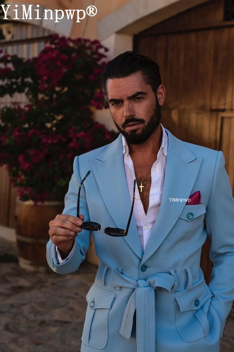 Céu azul ternos masculinos 2 p - Men'S Holiday Formal Wear avaliação e preço