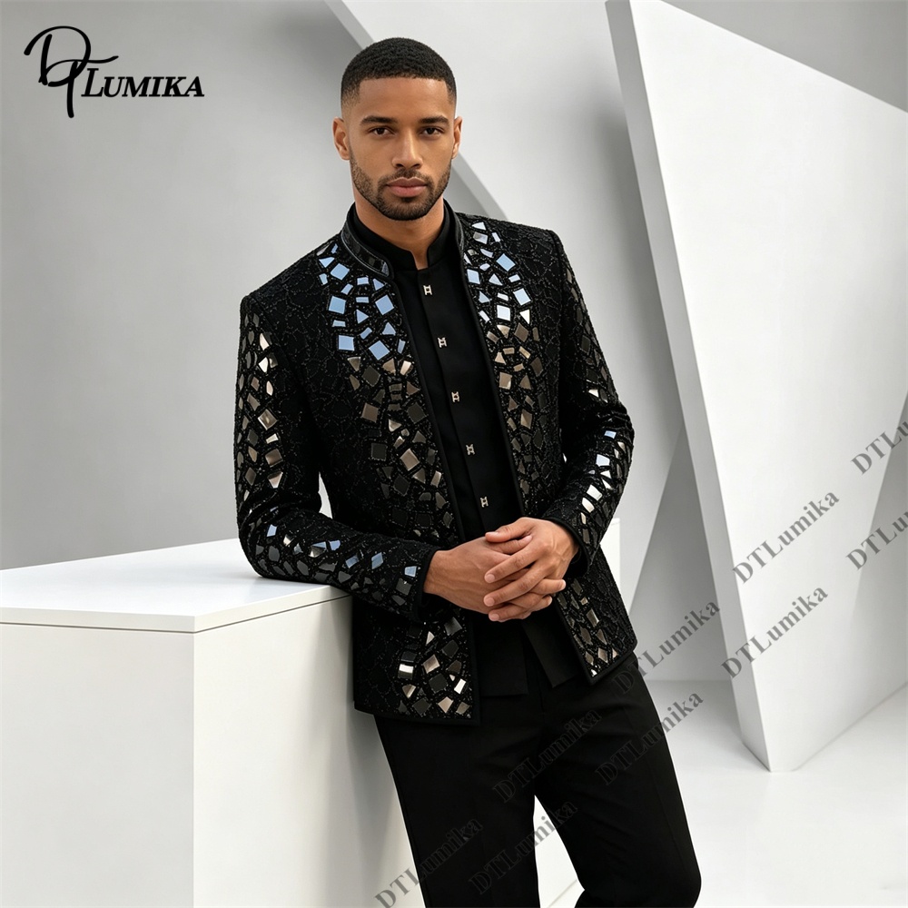 Terno Masculino Preto com Gola - Men'S Formal Wear For Office avaliação e preço