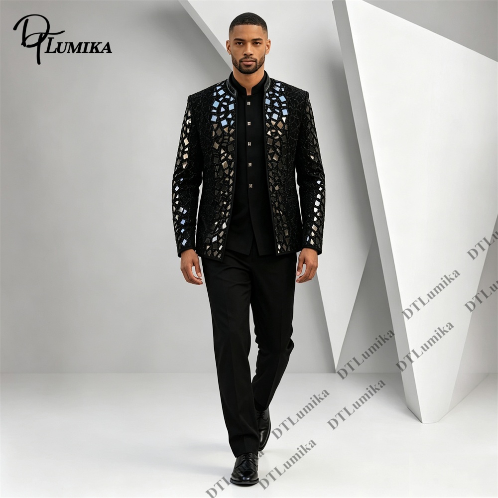 Terno Masculino Preto com Gola - Men'S Formal Wear For Office avaliação e preço
