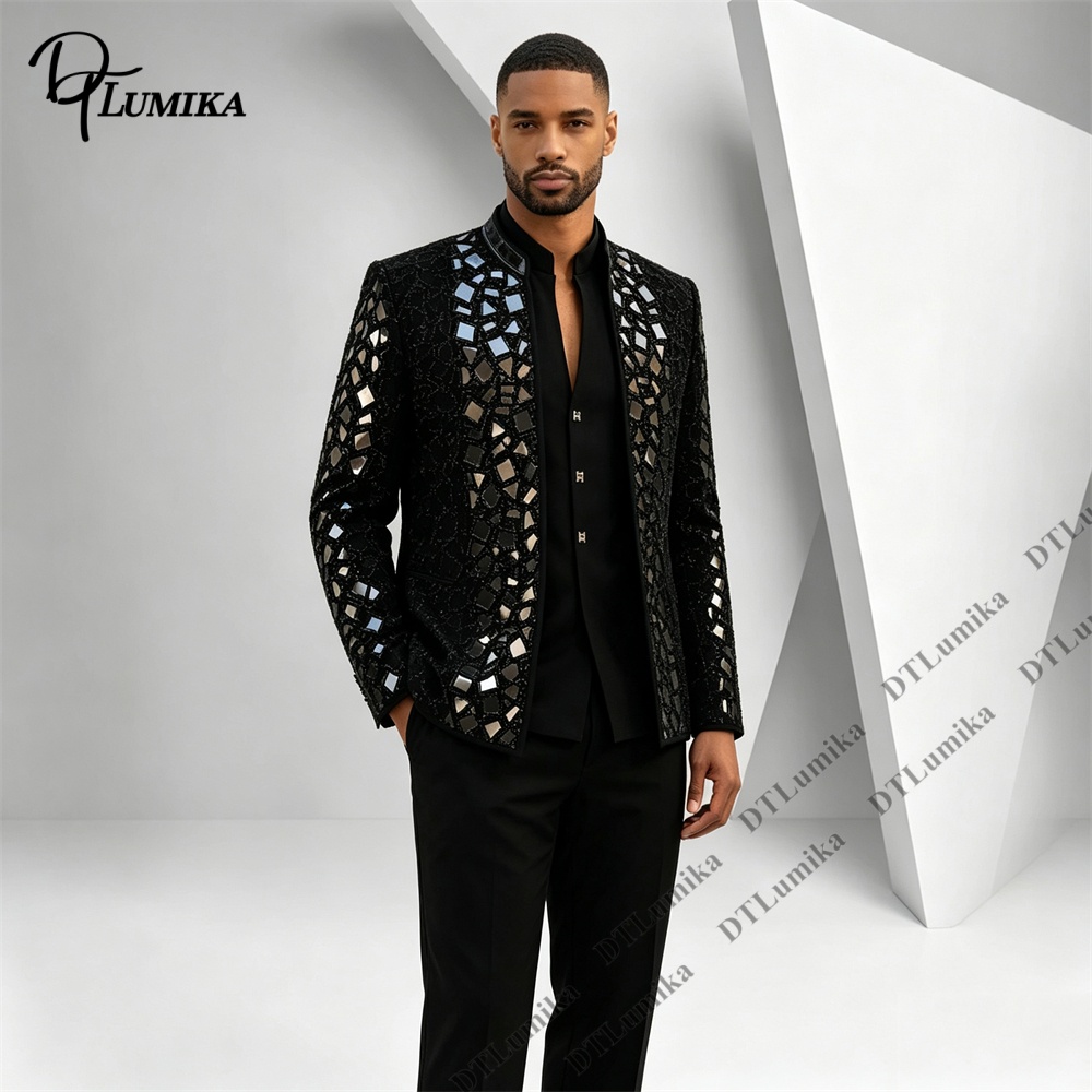 Terno Masculino Preto com Gola - Men'S Formal Wear For Office avaliação e preço