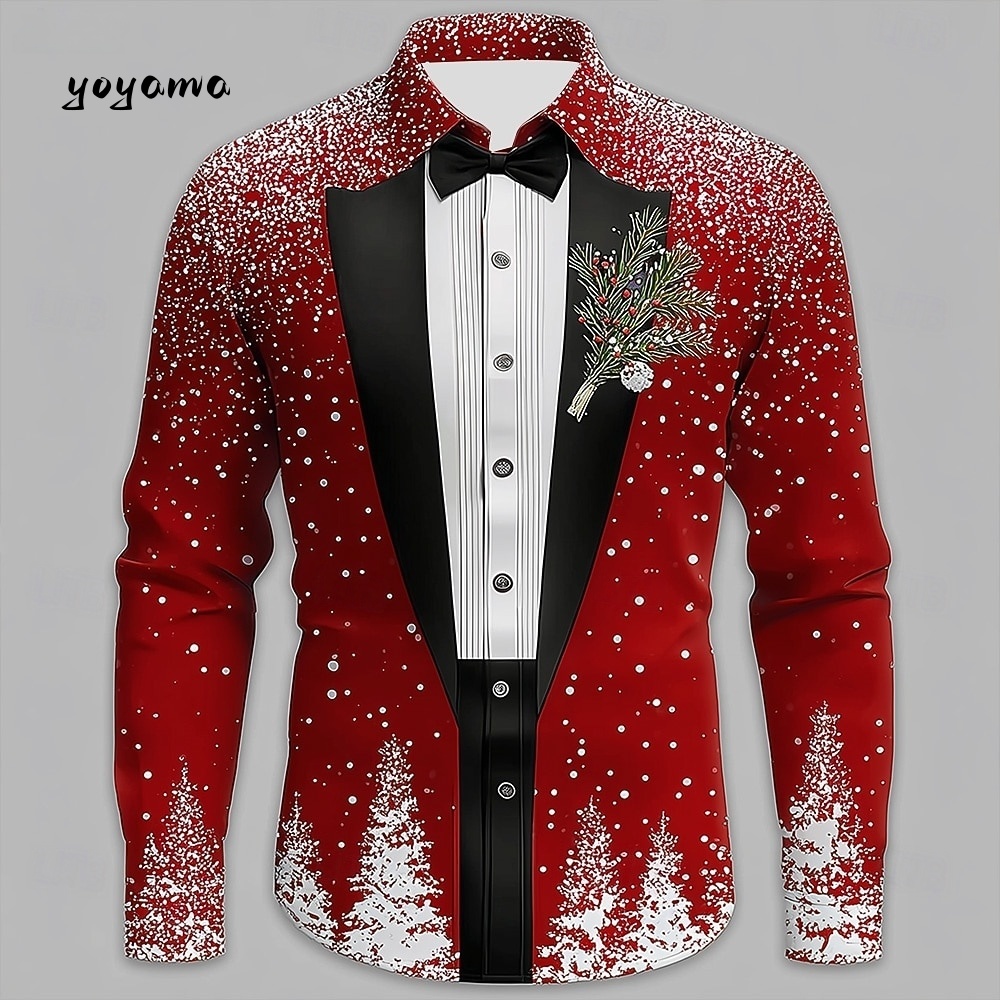 2025 masculino natal floco de  - Men'S Holiday Formal Wear avaliação e preço