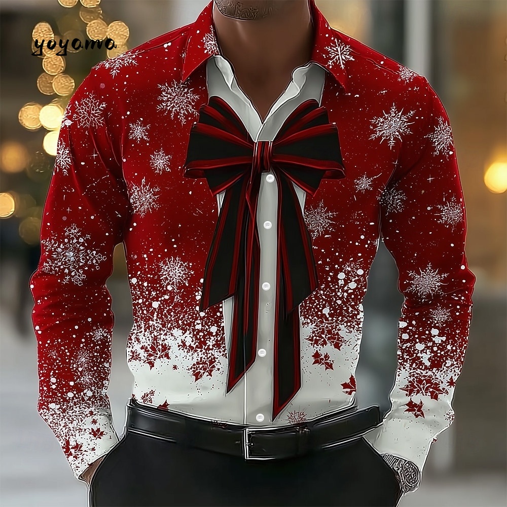 2025 masculino natal floco de  - Men'S Holiday Formal Wear avaliação e preço