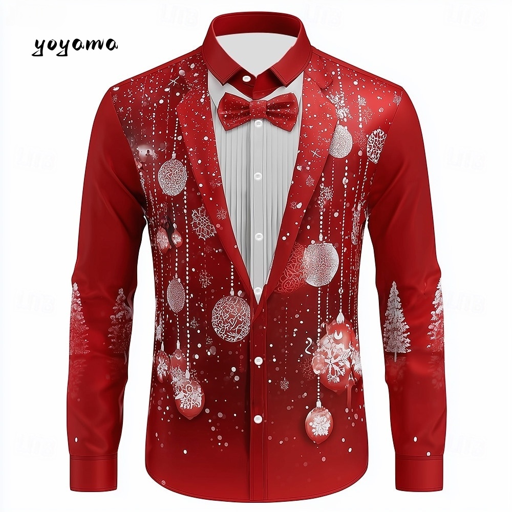 2025 masculino natal floco de  - Men'S Holiday Formal Wear avaliação e preço
